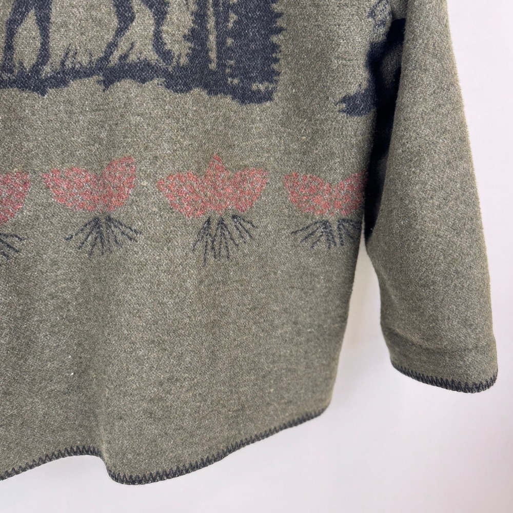 VTG! Wooded River Clothing Company L Wool Blend Western Moose Print Jacket USA - Picture 14 of 16